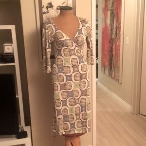 Pink Tartan Silk Knit Wrap Dress size 6